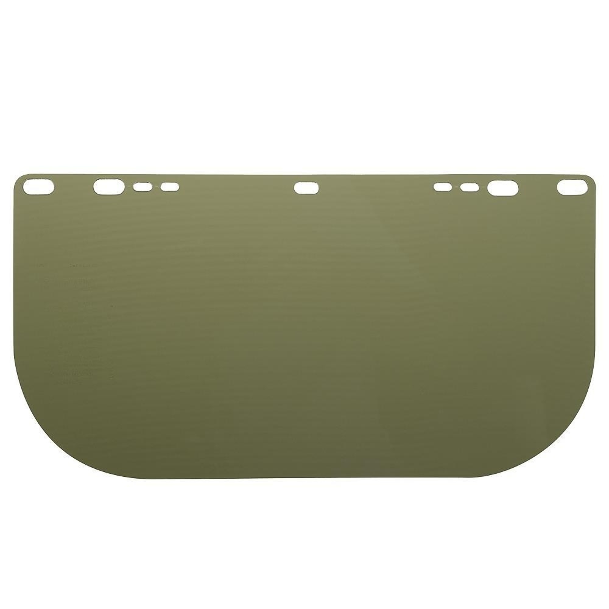 Jackson Safety® - Replacement Windows for F20 Polycarbonate Face Shields - Medium Green - 8" x 15.5" x.040" - E Shaped - Unbound - Model # 29097